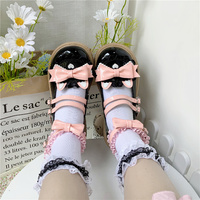 Japanese Harajuku Princess Cute Student Girl Doll Two Bow Cat Ears Leather Shoes - Thumbnail 1
