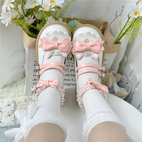 Japanese Harajuku Princess Cute Student Girl Doll Two Bow Cat Ears Leather Shoes - Thumbnail 4