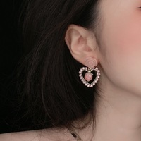 Beautiful Rose & Strawberry Pearl Earrings - Thumbnail 2