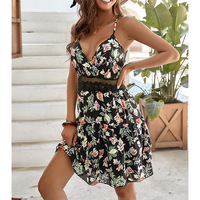 Casual Sling Printing Backless Sleeveless Dress - Thumbnail 2