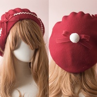 Doll Bow Autumn Plaid Beret Hat - Thumbnail 3