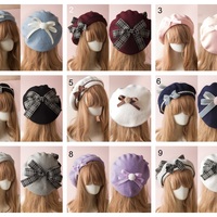 Doll Bow Autumn Plaid Beret Hat - Thumbnail 6