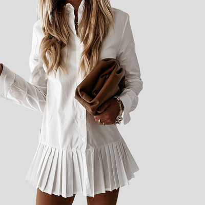 Long-Sleeved Solid Color Women'S Cardigan Dress