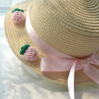 Cute Girl Fruity Strawberry Cherry Pineapple Spring Summer Straw Hat - Thumbnail 5