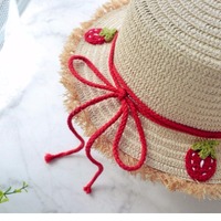 Cute Girl Fruity Strawberry Cherry Pineapple Spring Summer Straw Hat - Thumbnail 6