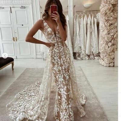 Unique mermaid wedding dresses boho simple bridal gowns