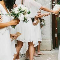 Simple V-Neck Above Knee Chiffon Bridesmaid Dress - Thumbnail 1