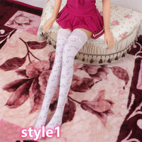 New style striped dot socks thigh socks lace edge socks - Thumbnail 1