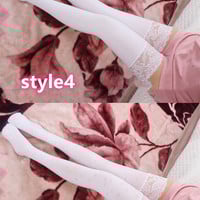 New style striped dot socks thigh socks lace edge socks - Thumbnail 4