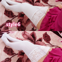 New style striped dot socks thigh socks lace edge socks - Thumbnail 5