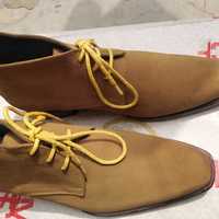 Classic Handmade Brown Chukka Lace Up Suede Formal Wear Boot - Thumbnail 1