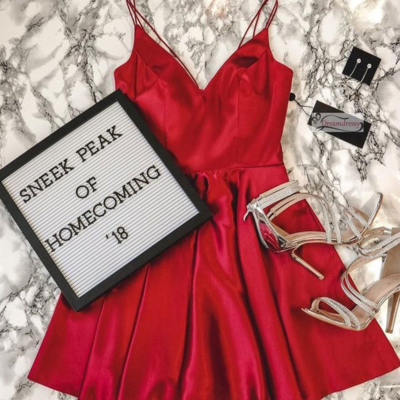 Cute red short homecoming dresses - Thumbnail 3