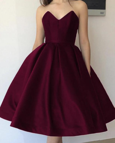 Simple V Neck Short Homecoming Dresses