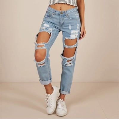 Casual fashion hole denim pants