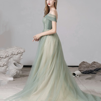 Cute tulle long A line prom dress evening dress - Thumbnail 5