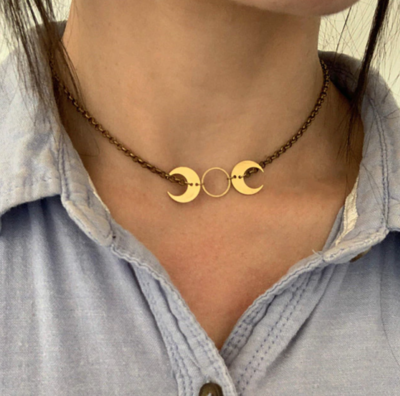 Free Shipping-DOUBLE MOON NECKLACE