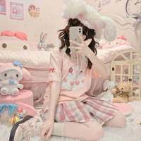 Original cake cat cute soft girl cartoon short-sleeved loose sweet top - Thumbnail 2