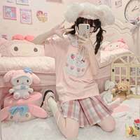 Original cake cat cute soft girl cartoon short-sleeved loose sweet top - Thumbnail 4