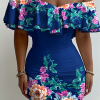 Fashion Print Short Sleeve Dress - Thumbnail 2