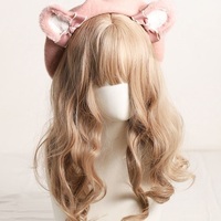 Cute Furry Teddy Bear Ears Bow Beret Hat - Thumbnail 1