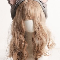 Cute Furry Teddy Bear Ears Bow Beret Hat - Thumbnail 2