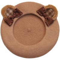Cute Furry Teddy Bear Ears Bow Beret Hat - Thumbnail 5