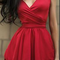 Red Short Homecoming Dresses under 100 - Thumbnail 1