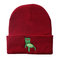 The Froggy Chair Embroidered Beanie Hat  - Thumbnail 3