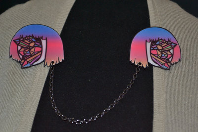 Crystal Girl Collar Pins