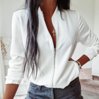 Casual solid color long-sleeved jacket - Thumbnail 5