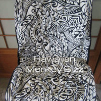 "BEIGE - HAWAIIANA" Hawaiian Seat Covers - 2PC (QUILTED) - Thumbnail 1