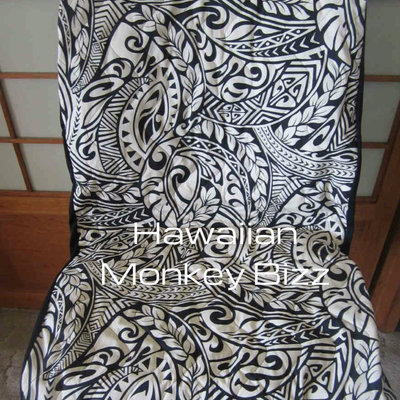 "beige - hawaiiana" hawaiian seat covers - 2pc (quilted)