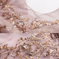 Pink tulle sequins long A line prom dress evening dress - Thumbnail 6