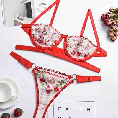 Sexy embroidered underwear set