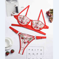 Sexy Embroidered Underwear Set - Thumbnail 2
