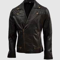 New Handmade Pure Leather Black Fashion Jacket For Men’s - Thumbnail 1