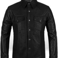 New Handmade Pure Leather Black Fashion Jacket For Men’s - Thumbnail 4