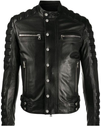 New Handmade Pure Leather Black Fashion Jacket For Men’s