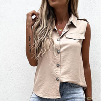 Casual Sexy Sleeveless Shirt Top - Thumbnail 1