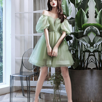 Green Tulle Short Prom Dress Homecoming Dress - Thumbnail 1
