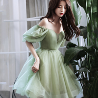 Green Tulle Short Prom Dress Homecoming Dress - Thumbnail 5
