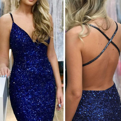 Sparkly cute sequins homecoming dresses - Thumbnail 3