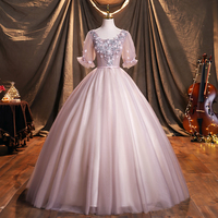 Cute tulle lace long ball gown dress formal dress - Thumbnail 1