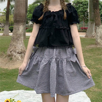 Fairy Sweet Summer Puff Blouse Short Sleeve Shirt - Thumbnail 3