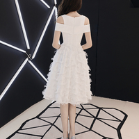 White A line short prom dress homecoming dress - Thumbnail 4