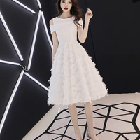 White A line short prom dress homecoming dress - Thumbnail 6