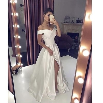 Off the shoulder wedding dresses slit side - Thumbnail 4