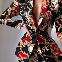 Sexy Long Sleeve Printed Jacket - Thumbnail 1