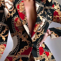 Sexy Long Sleeve Printed Jacket - Thumbnail 2