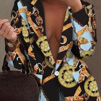 Long Sleeve Fashion Sexy Print Button Jacket - Thumbnail 1